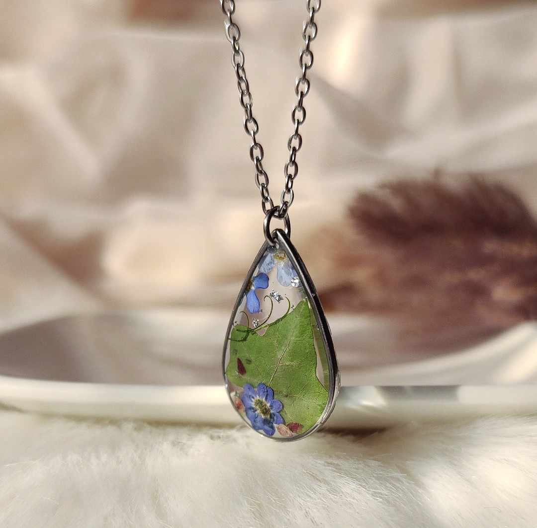 Naszyjnik łezka z bluszczem - obrazek 2