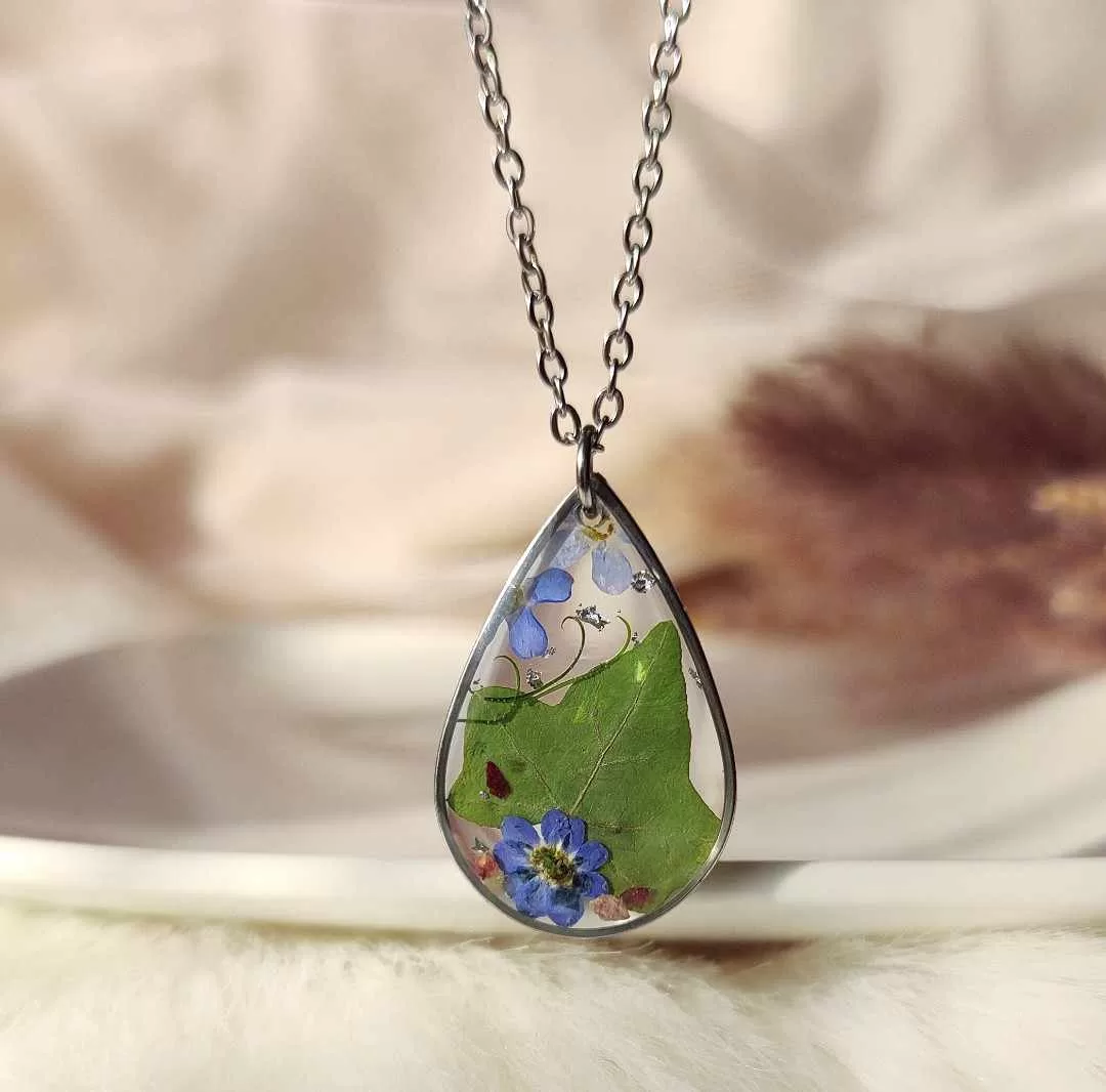 Naszyjnik łezka z bluszczem - obrazek 3