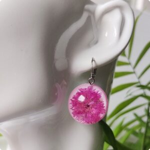 Kolczyki z różowymi chabrami