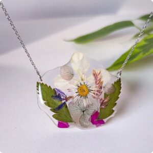 Naszyjnik witraż z kwiatami