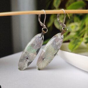 Kolczyki z kwiatami hortensji