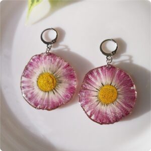 Kolczyki różowe stokrotki