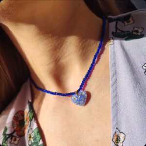 Naszyjnik choker z niezapominajkami