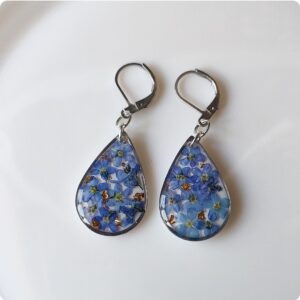 Kolczyki łezki z niezapominajkami