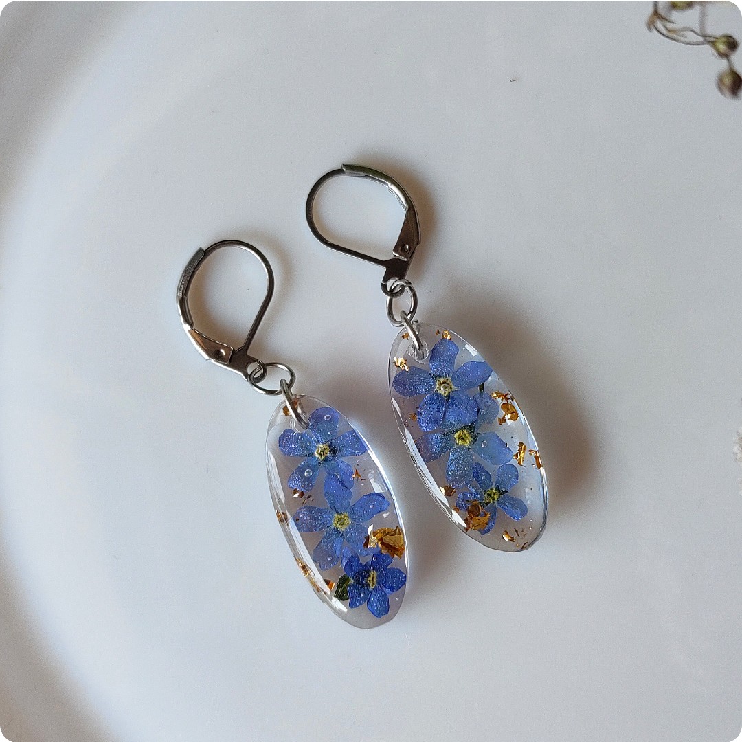 Kolczyki z niezapominajkami - obrazek 4