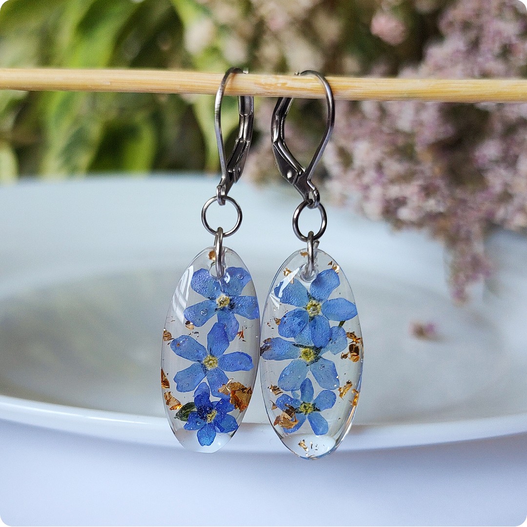 Kolczyki z niezapominajkami