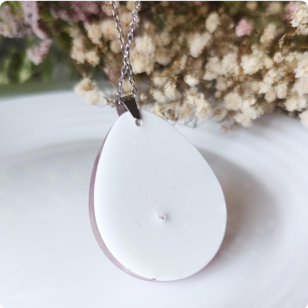 Naszyjnik z różowym storczykiem - obrazek 4