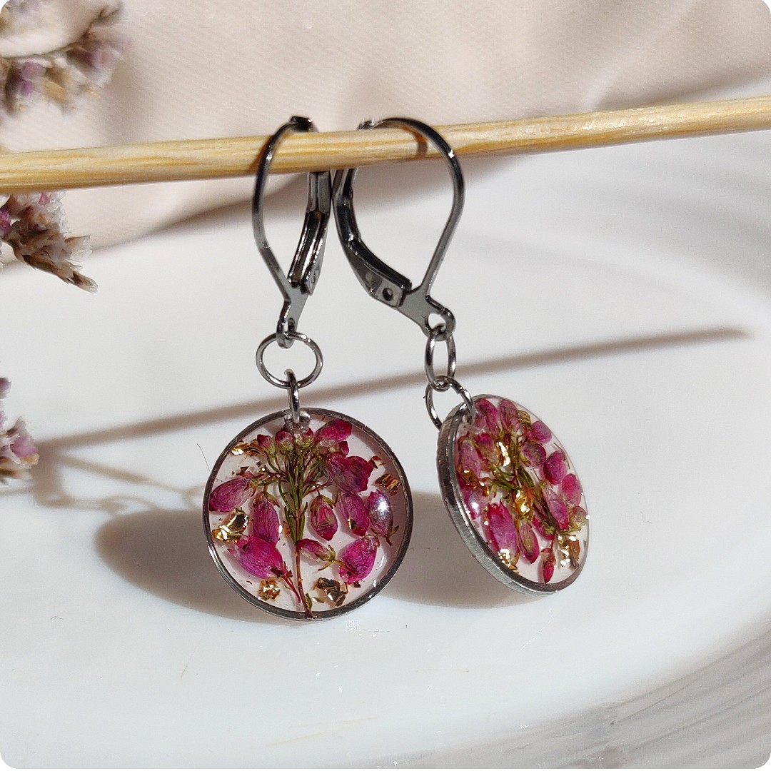 Komplet biżuterii z wrzosami - obrazek 3