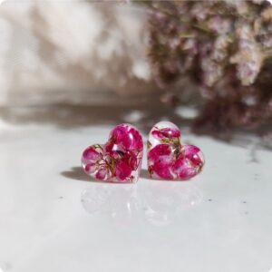 Kolczyki sztyfty z wrzosami