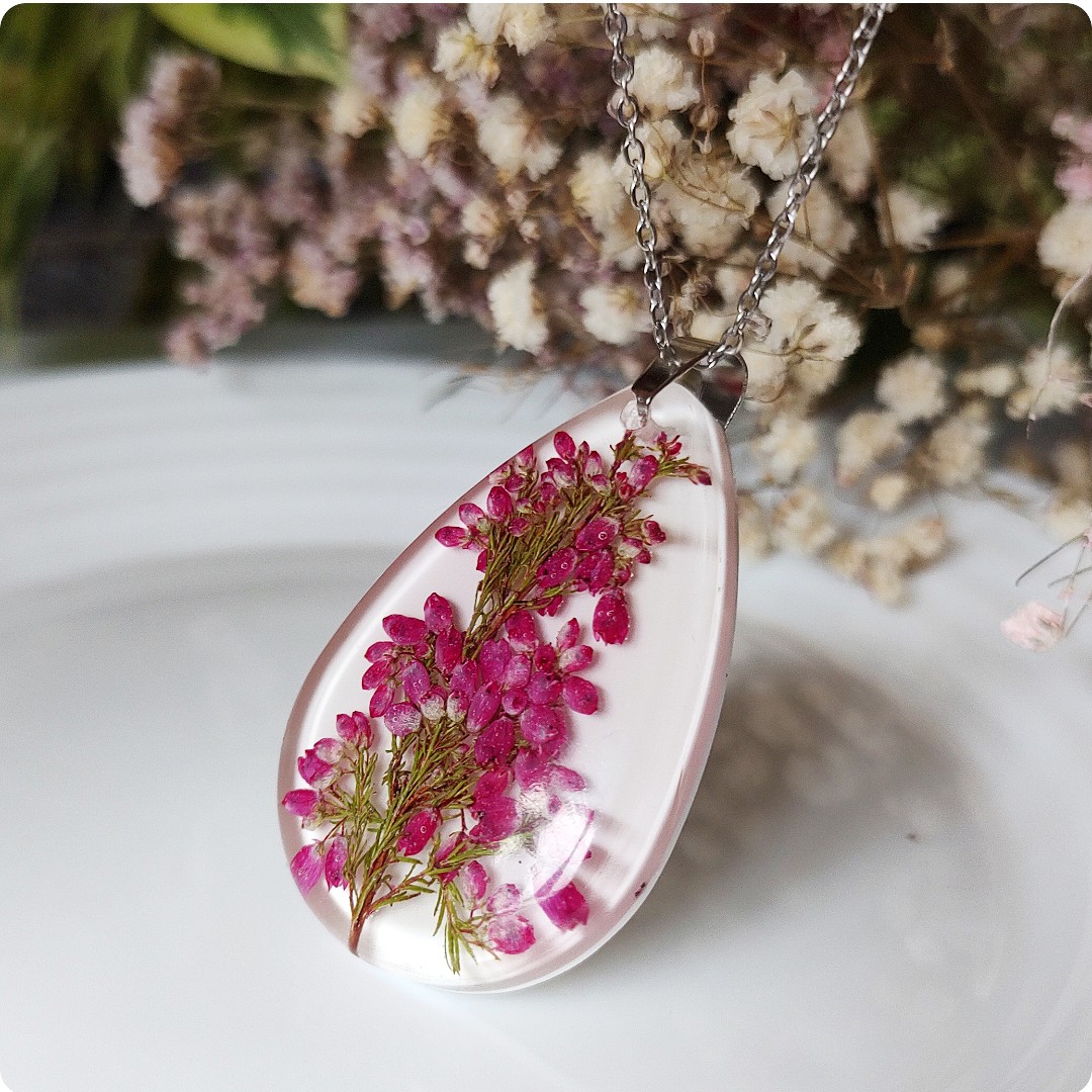 Duży naszyjnik z wrzosami - obrazek 2