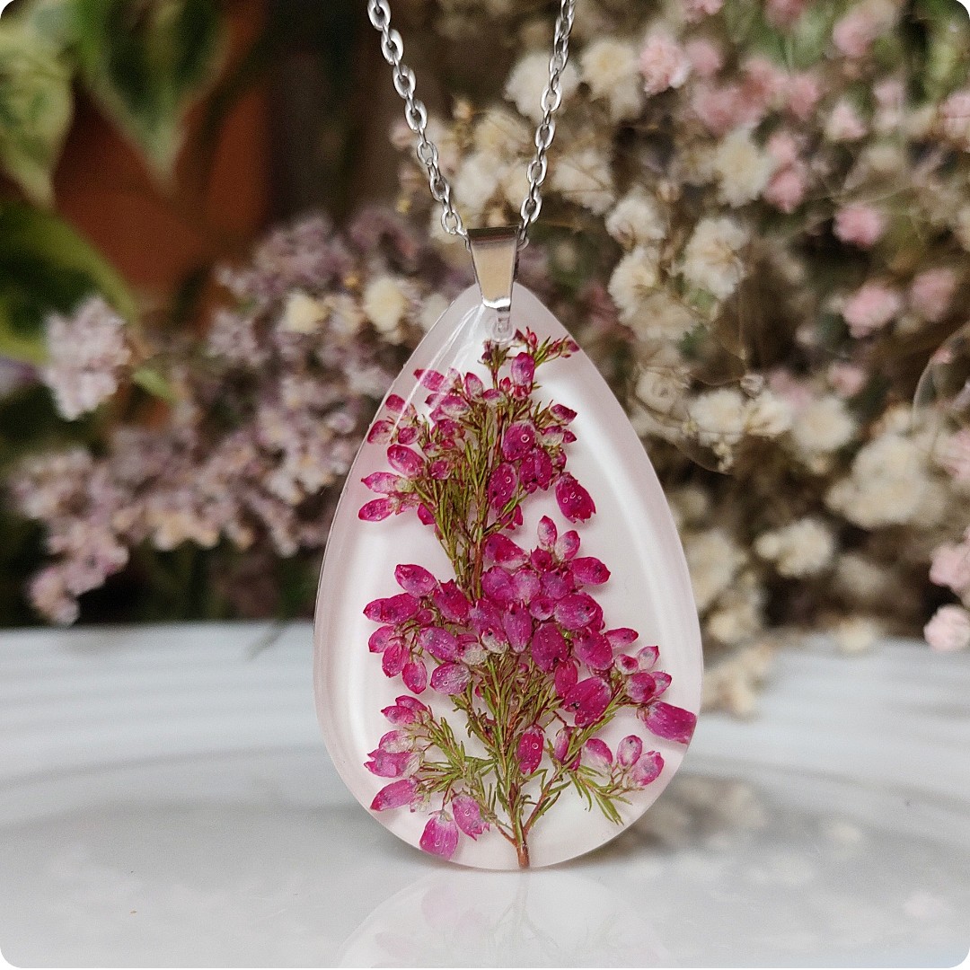 Duży naszyjnik z wrzosami - obrazek 3