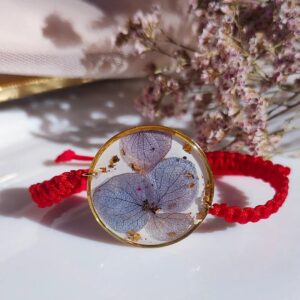 Regulowana bransoletka z hortensją