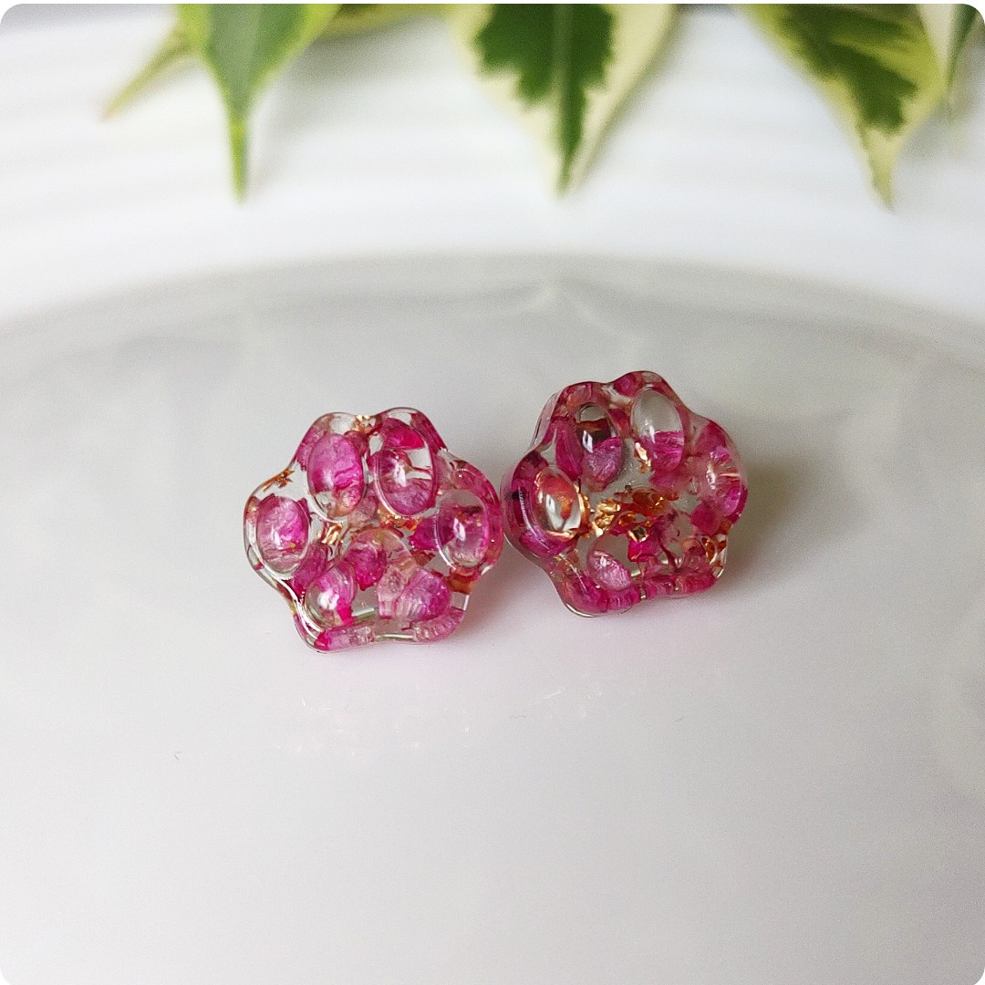 Kolczyki łapki z wrzoścami - obrazek 2