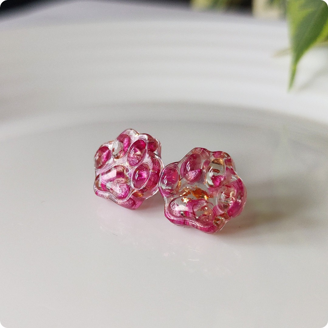 Kolczyki łapki z wrzoścami - obrazek 3