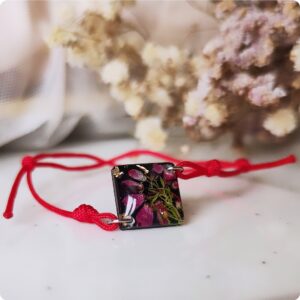 Regulowana bransoletka z wrzosem