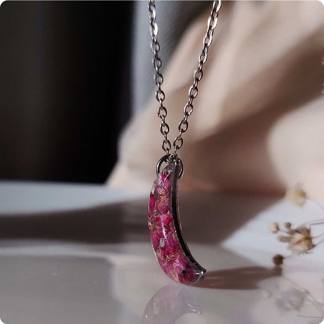 Naszyjnik księżyc z wrzoścami - obrazek 2