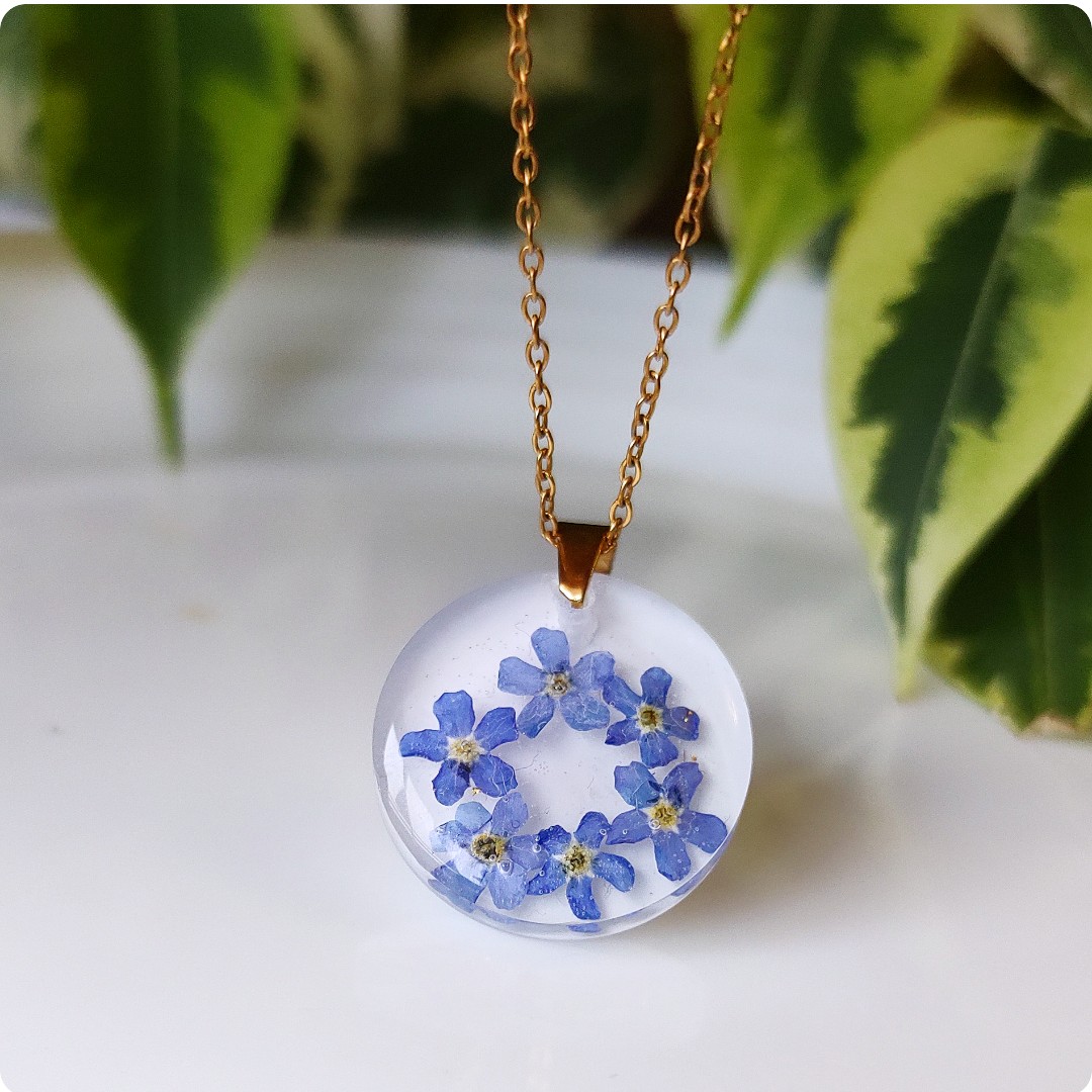 Naszyjnik wianek z niezapominajkami - obrazek 2