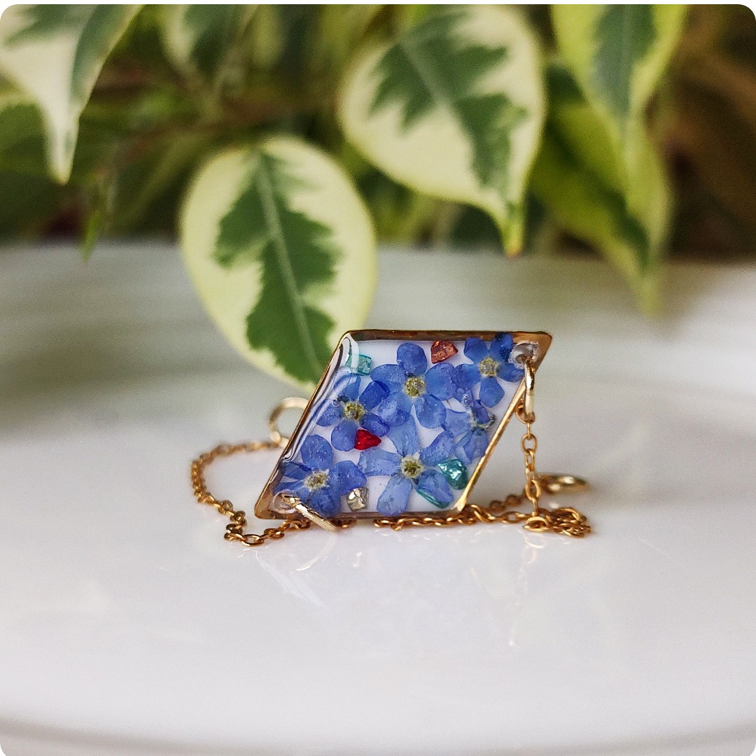 Bransoletka z niezapominajkami - obrazek 4