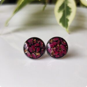 Kolczyki sztyfty z wrzosami