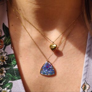 Podwójny naszyjnik z niezapominajkami