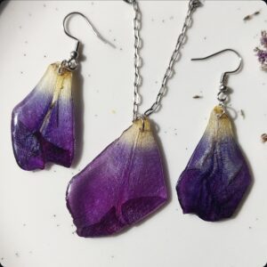 Komplet biżuterii płatki tulipana